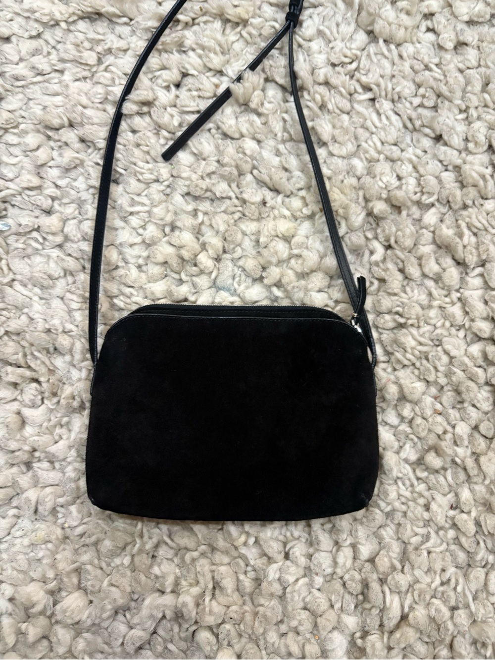The Row Black Suede Crossbody Bag - Picture 3 of 6